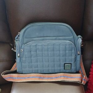 Elegant Blue Quilted Women's Crossbody Bag